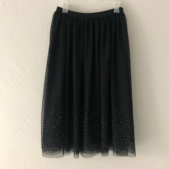 ❌SOLD❌Tulle Ballet Skirt / Black w/ Rhinestones - Picture 2 of 10